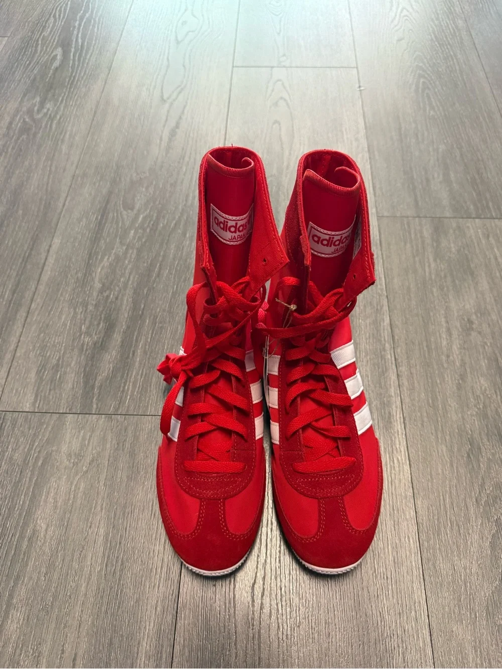 adidas Originals Japan H W Red White Gold Metallic Boxing Shoes JR8121 W Sz 8.5